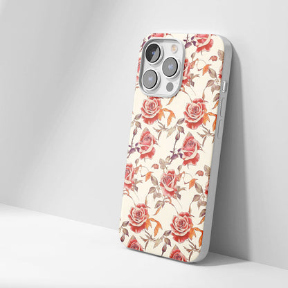 Latest 3rd-Generation Crystal Tough Glossy Red Rose iPhone Case (MagSafe-Compatible)
