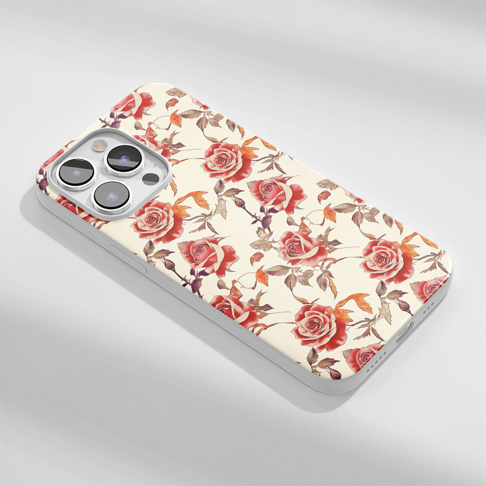 Latest 3rd-Generation Crystal Tough Glossy Red Rose iPhone Case (MagSafe-Compatible)