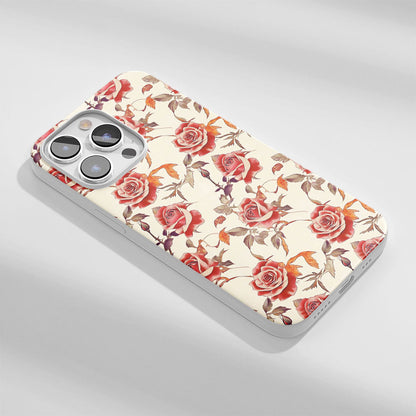 Latest 3rd-Generation Crystal Tough Glossy Red Rose iPhone Case (MagSafe-Compatible)