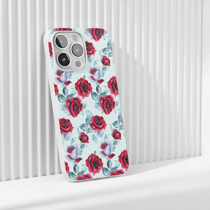 Latest 3rd-Generation Crystal Tough Glossy Red Rose iPhone Case (MagSafe-Compatible)