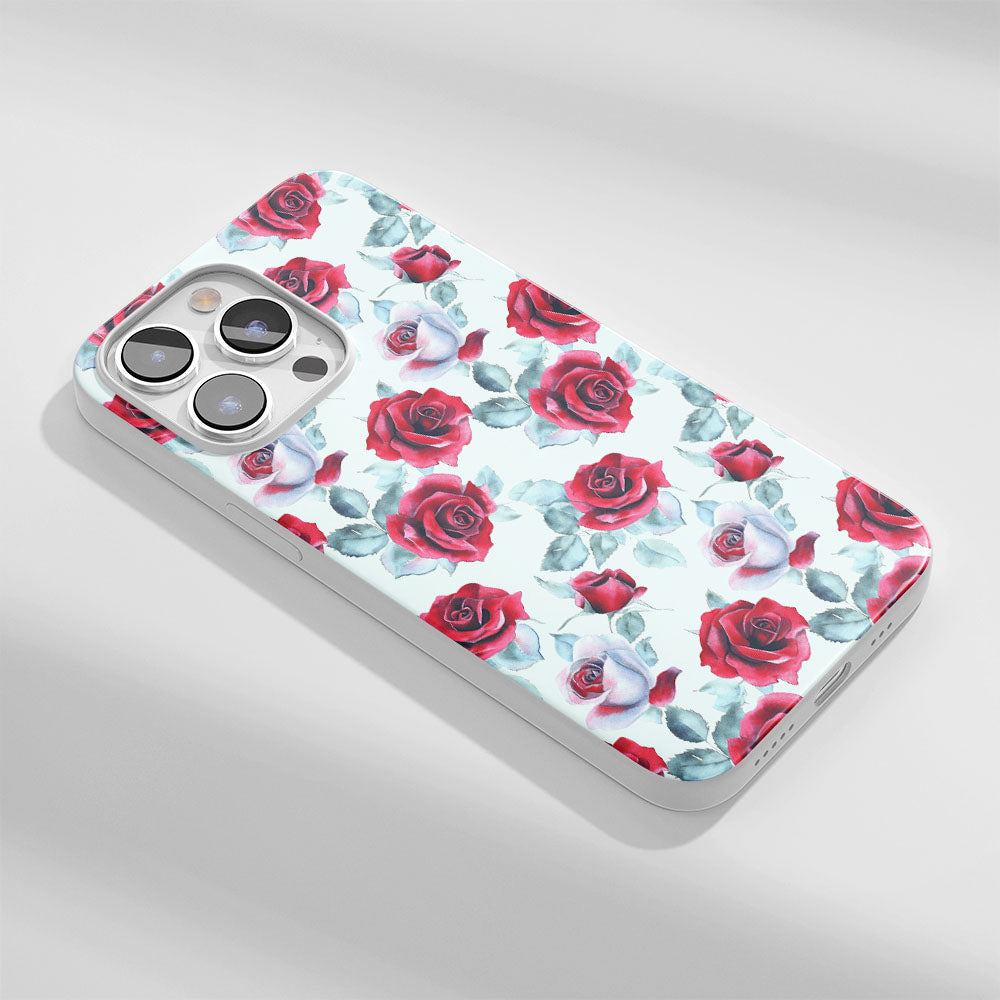 Latest 3rd-Generation Crystal Tough Glossy Red Rose iPhone Case (MagSafe-Compatible)