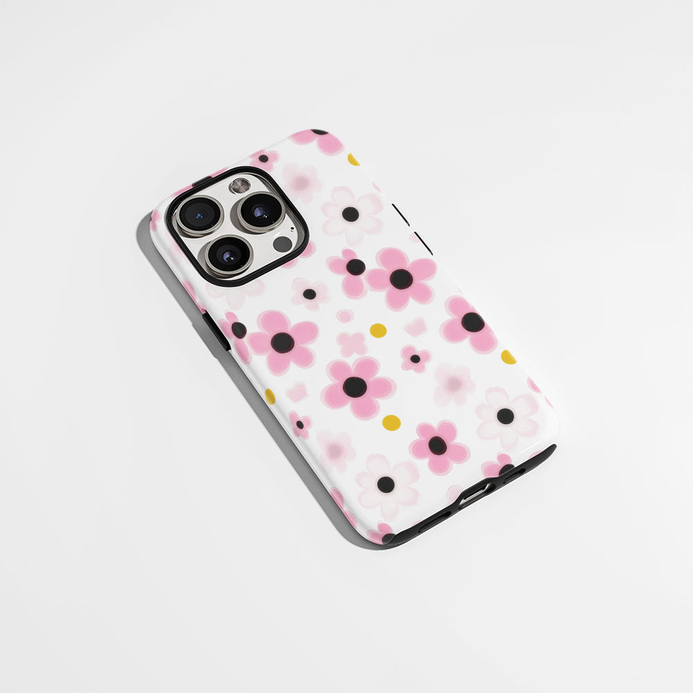 เคส iPhone Sakura แบบด้านแข็งพิมพ์ลายด้วยมือสองชั้น 