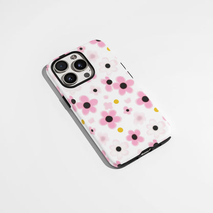 เคส iPhone Sakura แบบด้านแข็งพิมพ์ลายด้วยมือสองชั้น 