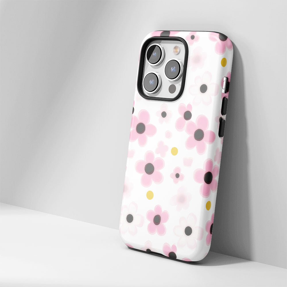 เคส iPhone Sakura แบบด้านแข็งพิมพ์ลายด้วยมือสองชั้น 