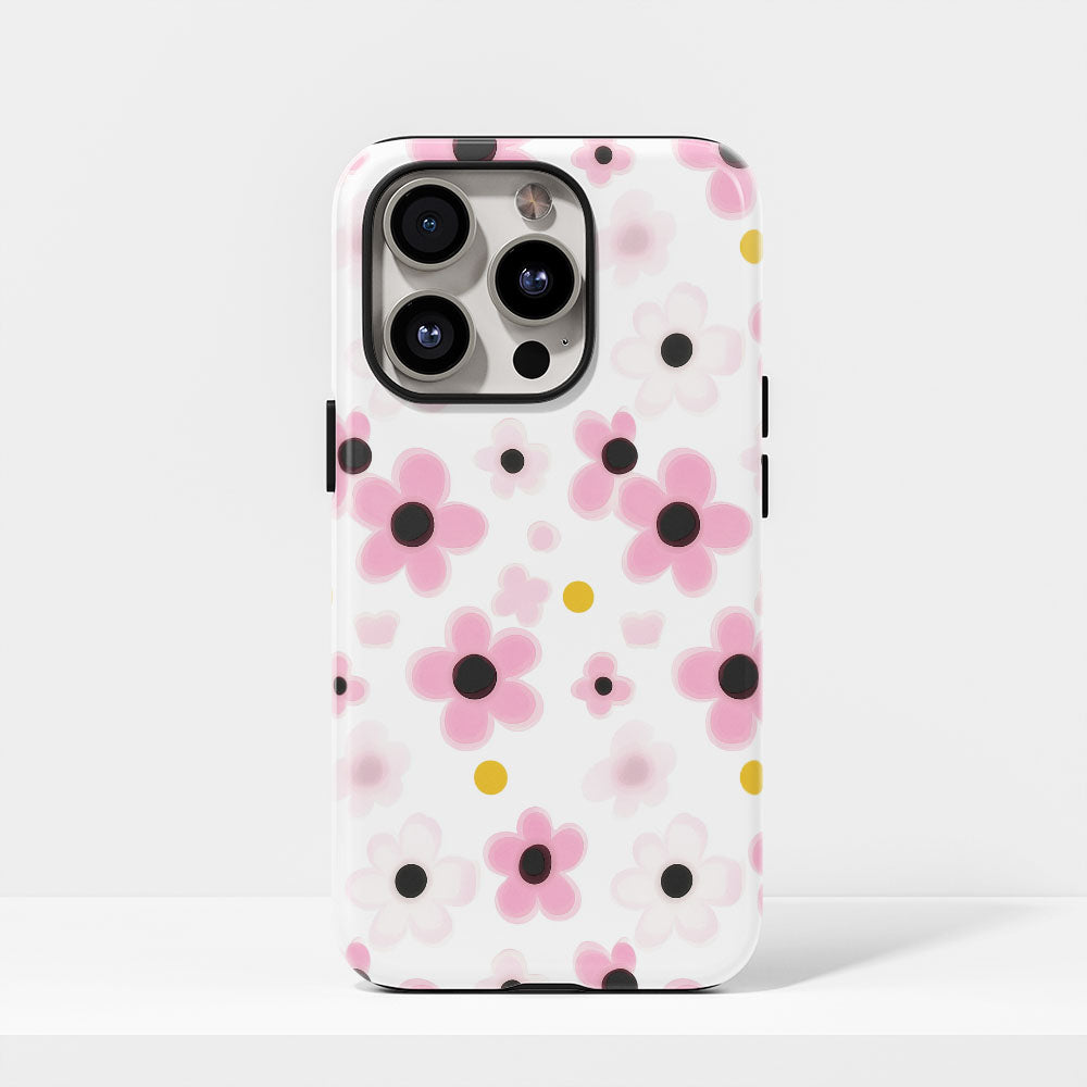 เคส iPhone Sakura แบบด้านแข็งพิมพ์ลายด้วยมือสองชั้น 