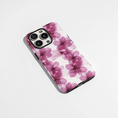 Double-Layer Semi-Handprinted Tough Matte Sakura iPhone Case