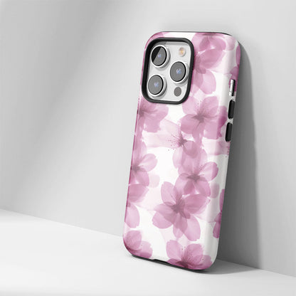 Double-Layer Semi-Handprinted Tough Matte Sakura iPhone Case