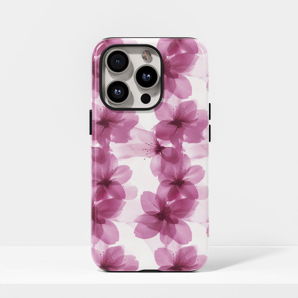 Double-Layer Semi-Handprinted Tough Matte Sakura iPhone Case