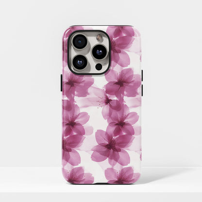Double-Layer Semi-Handprinted Tough Matte Sakura iPhone Case