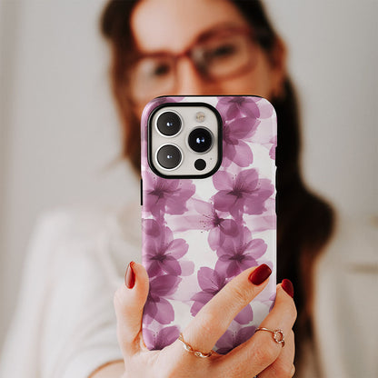 Double-Layer Semi-Handprinted Tough Matte Sakura iPhone Case