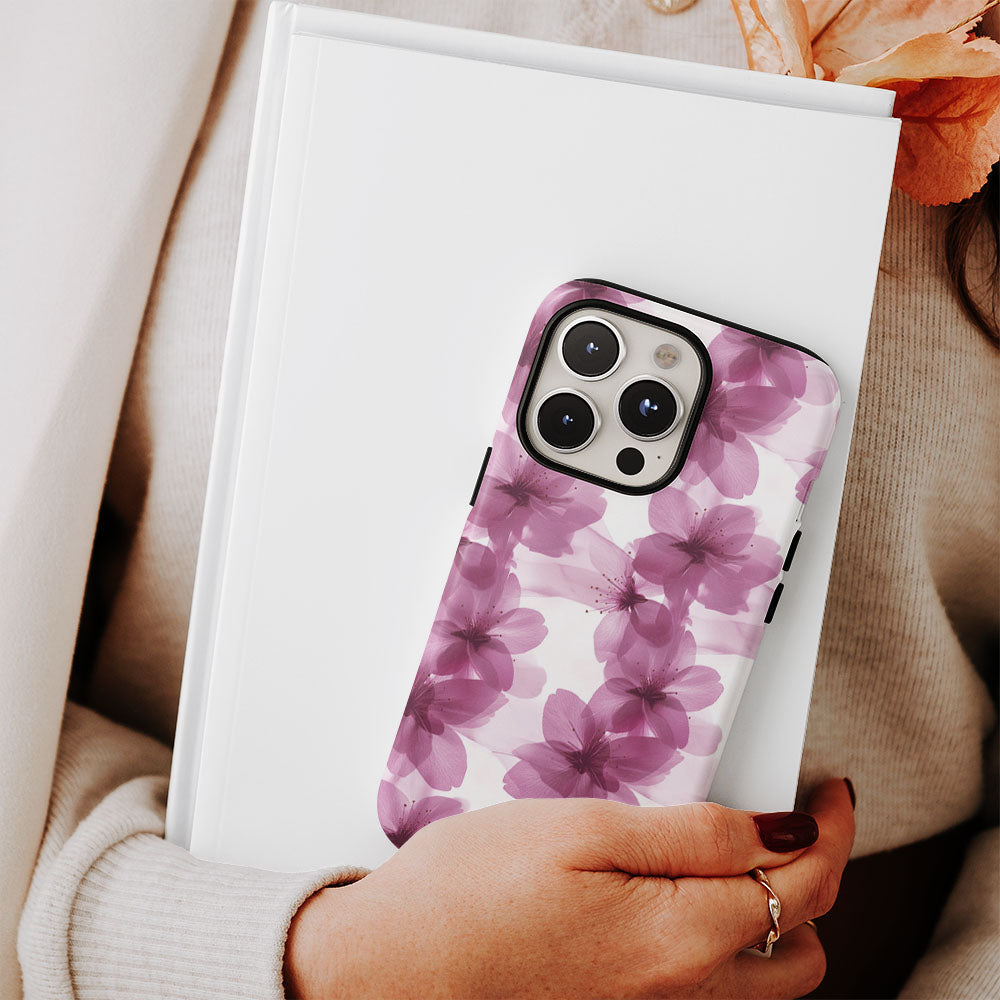 Double-Layer Semi-Handprinted Tough Matte Sakura iPhone Case
