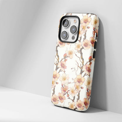 雙層半手印堅韌霧面櫻花 iPhone 手機殼