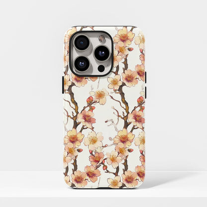雙層半手印堅韌霧面櫻花 iPhone 手機殼