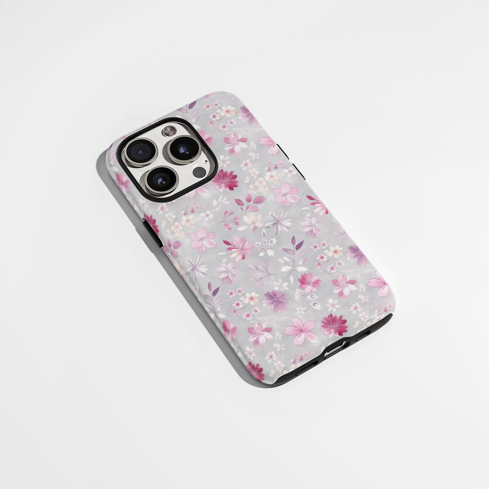 雙層半手印堅韌霧面櫻花 iPhone 手機殼