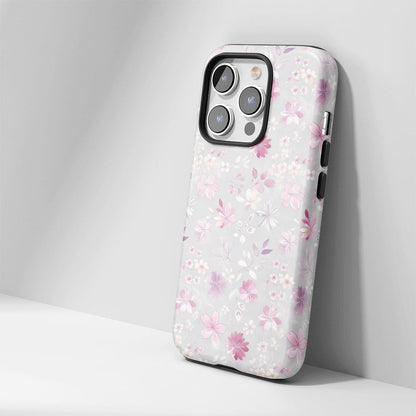 雙層半手印堅韌霧面櫻花 iPhone 手機殼