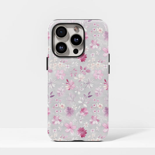 雙層半手印堅韌霧面櫻花 iPhone 手機殼