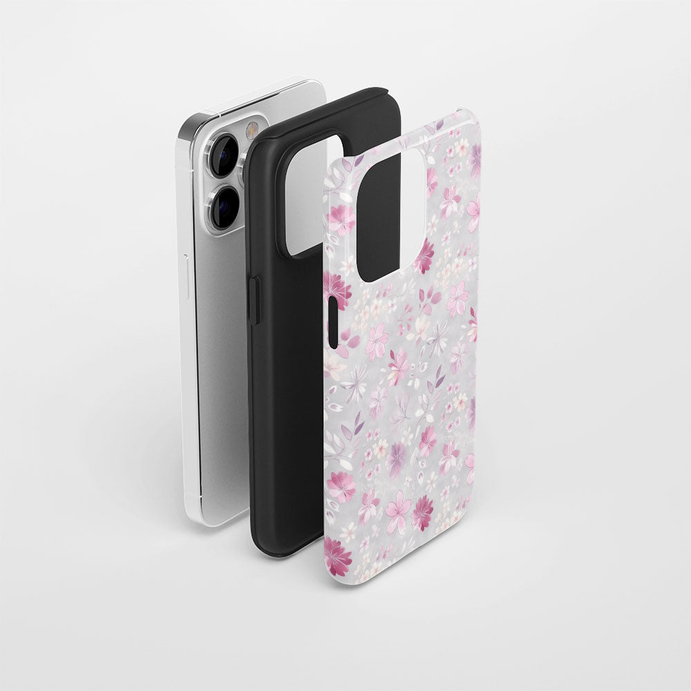 雙層半手印堅韌霧面櫻花 iPhone 手機殼