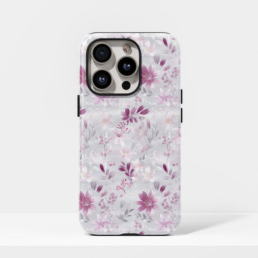 雙層半手印堅韌霧面櫻花 iPhone 手機殼