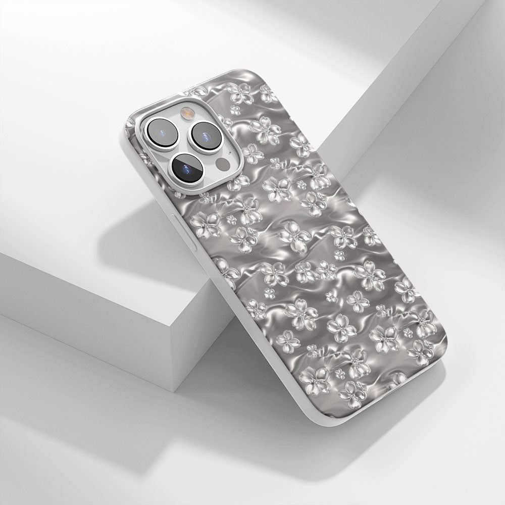 最新第三代水晶堅韌光澤櫻花 iPhone 手機殼（與 MagSafe 兼容） 