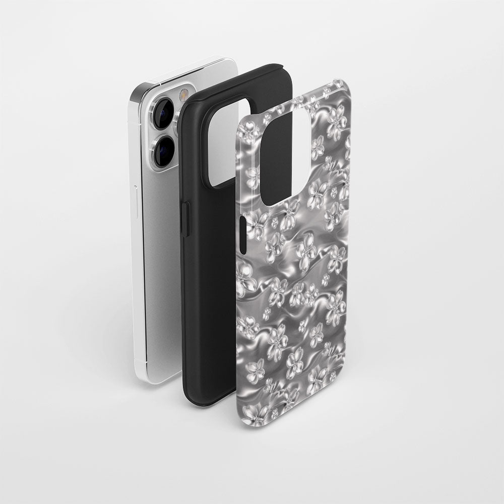 Double-Layer Semi-Handprinted Tough Matte Sakura iPhone Case