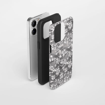 Double-Layer Semi-Handprinted Tough Matte Sakura iPhone Case