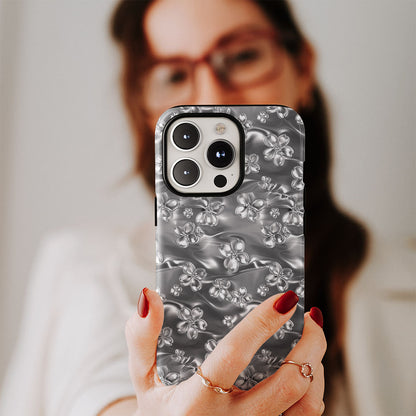Double-Layer Semi-Handprinted Tough Matte Sakura iPhone Case