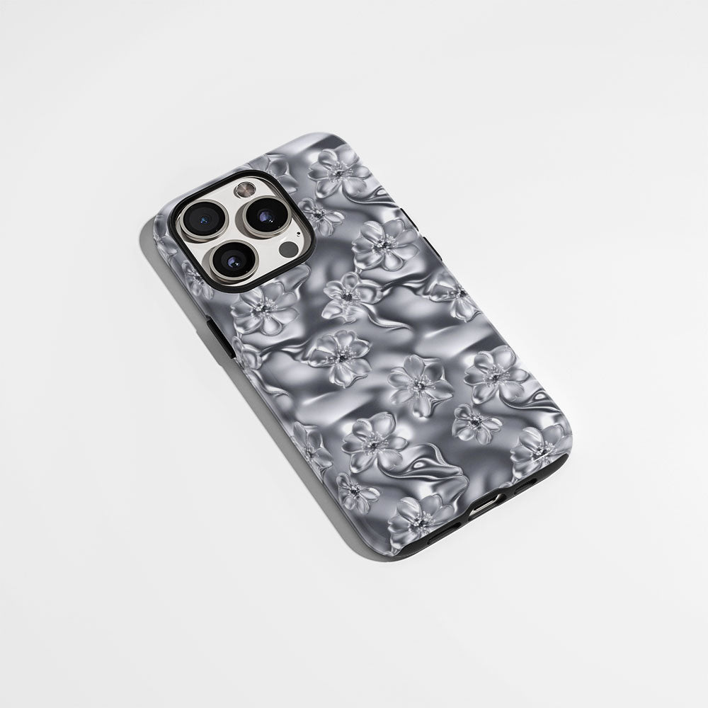 เคส iPhone Sakura แบบด้านแข็งพิมพ์ลายด้วยมือสองชั้น 