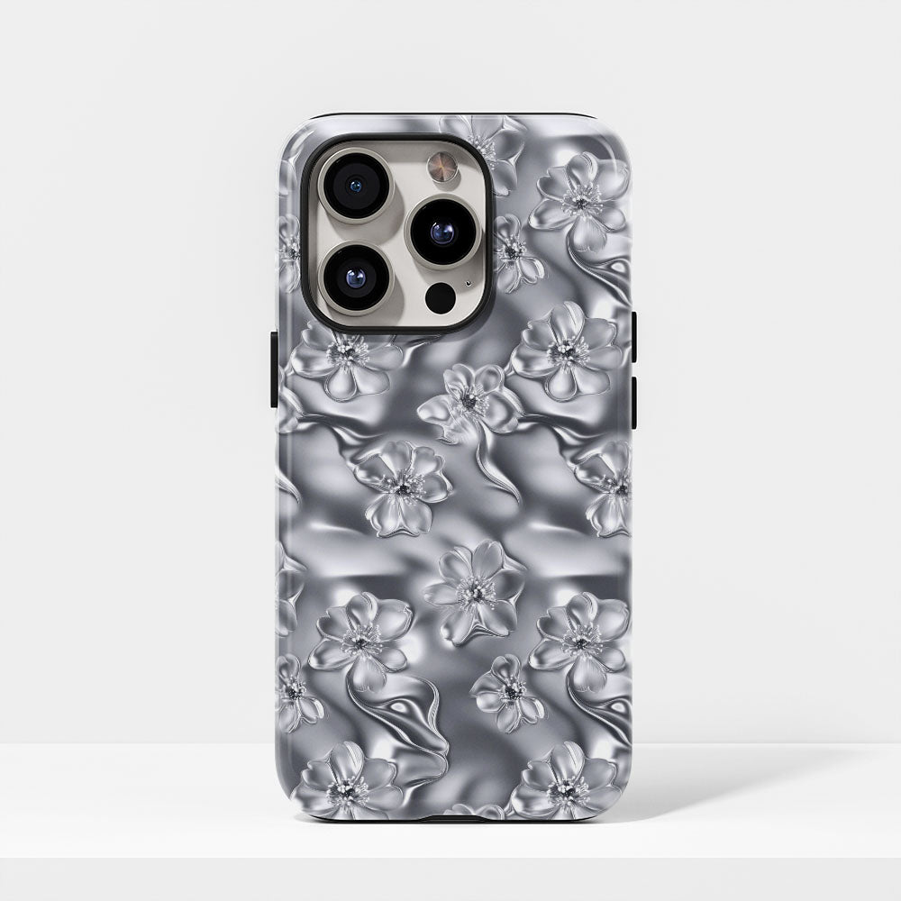 เคส iPhone Sakura แบบด้านแข็งพิมพ์ลายด้วยมือสองชั้น 