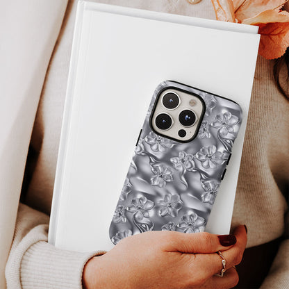 เคส iPhone Sakura แบบด้านแข็งพิมพ์ลายด้วยมือสองชั้น 