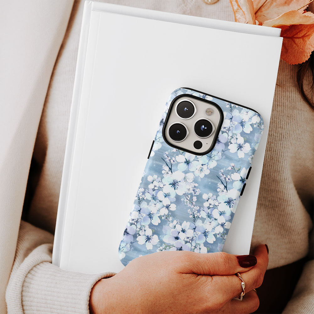 Double-Layer Semi-Handprinted Tough Matte Sakura iPhone Case