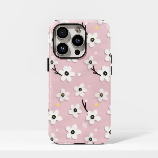 雙層半手印堅韌霧面櫻花 iPhone 手機殼