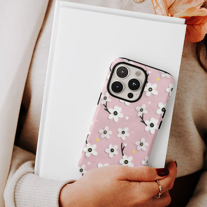 Double-Layer Semi-Handprinted Tough Matte Sakura iPhone Case