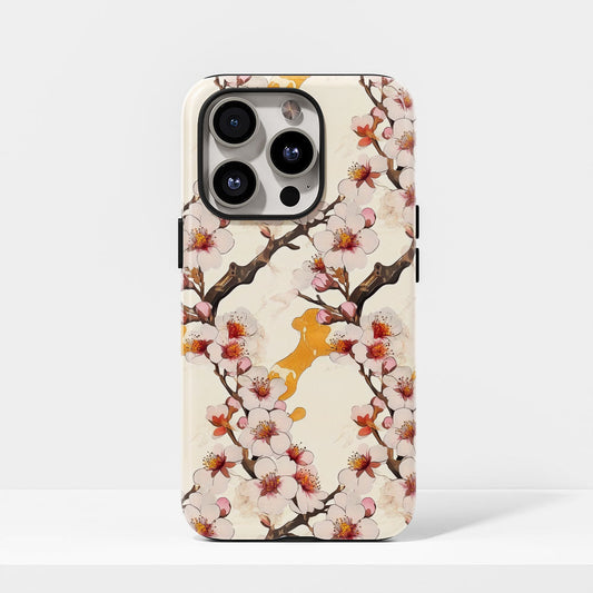 雙層半手印堅韌霧面櫻花 iPhone 手機殼