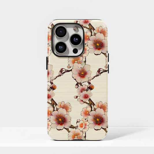 雙層半手印堅韌霧面櫻花 iPhone 手機殼