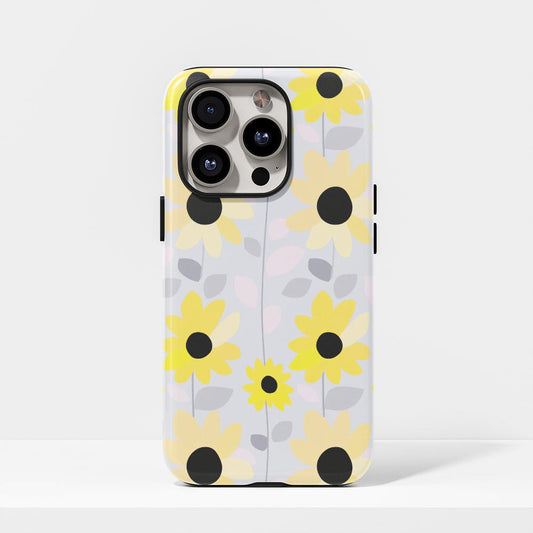 เคส iPhone ดอกทานตะวันเคลือบด้าน 2 ชั้น พิมพ์ลายด้วยมือครึ่งหนึ่ง 