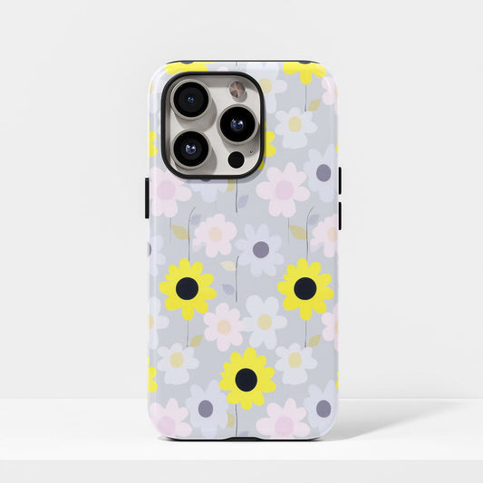 เคส iPhone ดอกทานตะวันเคลือบด้าน 2 ชั้น พิมพ์ลายด้วยมือครึ่งหนึ่ง 