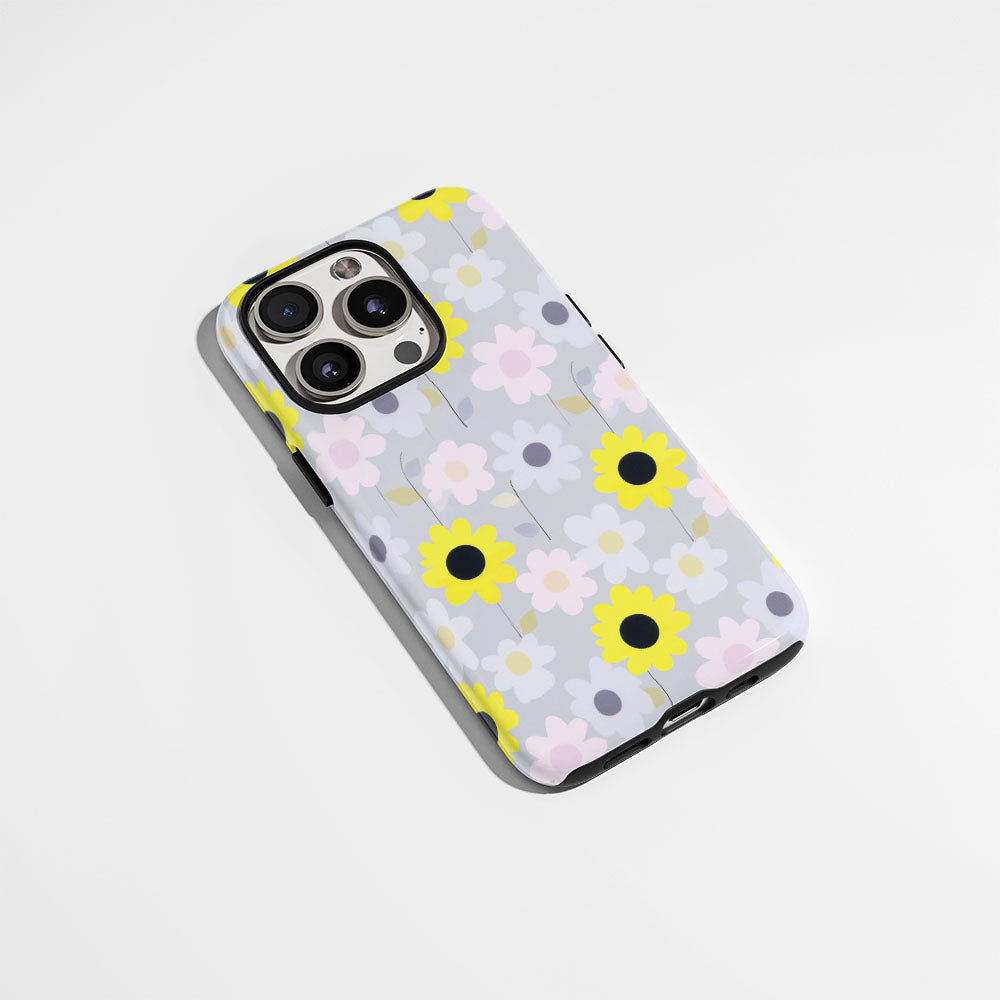 เคส iPhone ดอกทานตะวันเคลือบด้าน 2 ชั้น พิมพ์ลายด้วยมือครึ่งหนึ่ง 