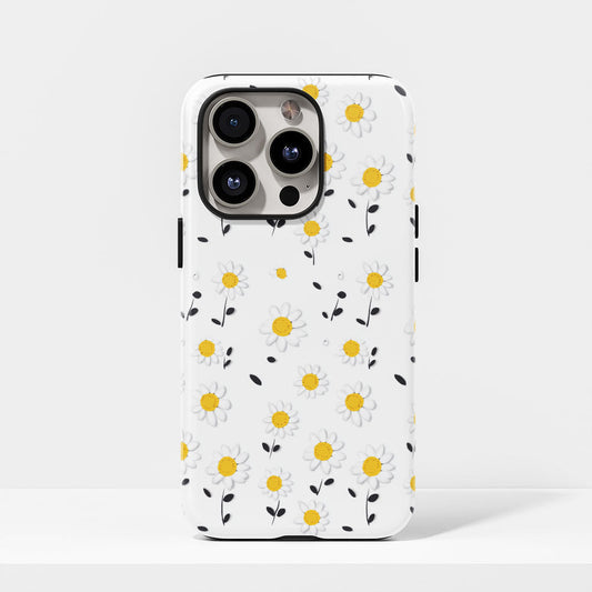 เคส iPhone ดอกทานตะวันเคลือบด้าน 2 ชั้น พิมพ์ลายด้วยมือครึ่งหนึ่ง 