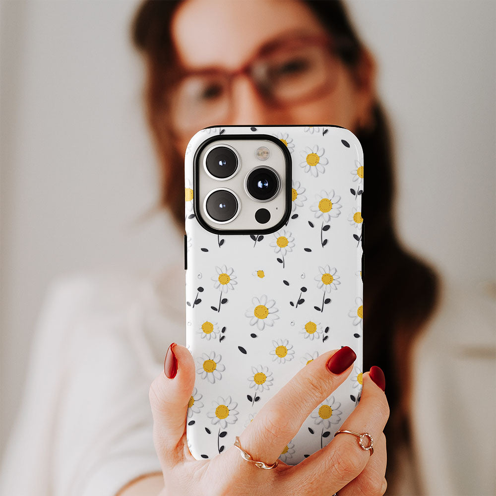 เคส iPhone ดอกทานตะวันเคลือบด้าน 2 ชั้น พิมพ์ลายด้วยมือครึ่งหนึ่ง 