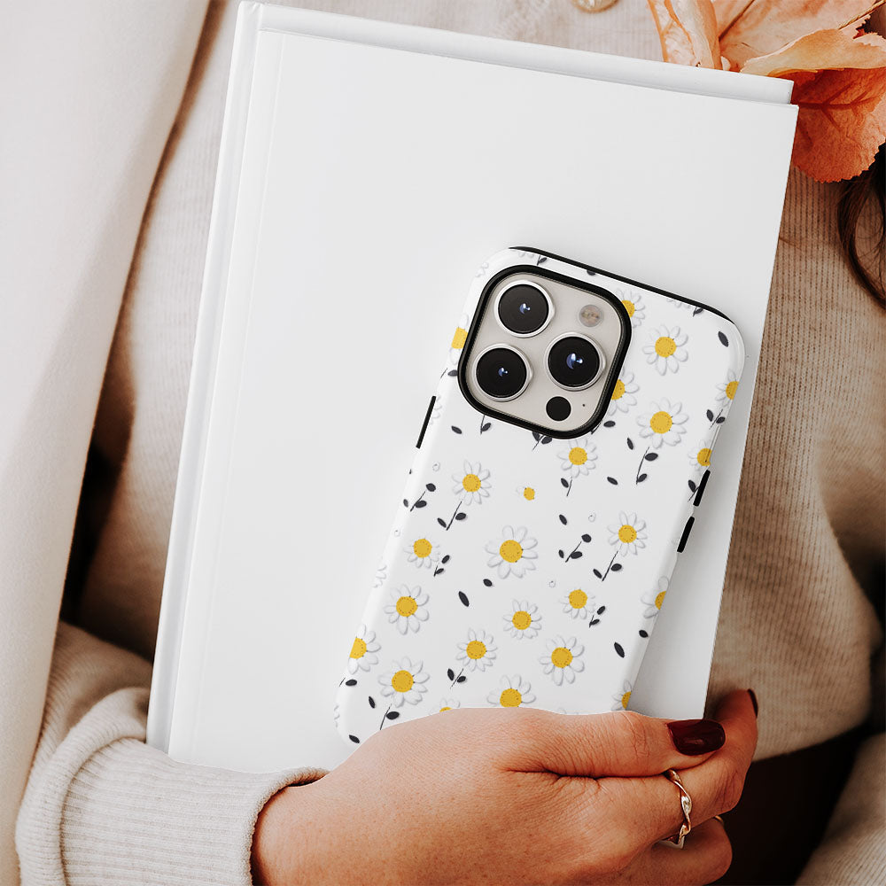 เคส iPhone ดอกทานตะวันเคลือบด้าน 2 ชั้น พิมพ์ลายด้วยมือครึ่งหนึ่ง 