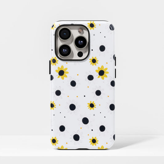 เคส iPhone ดอกทานตะวันเคลือบด้าน 2 ชั้น พิมพ์ลายด้วยมือครึ่งหนึ่ง 