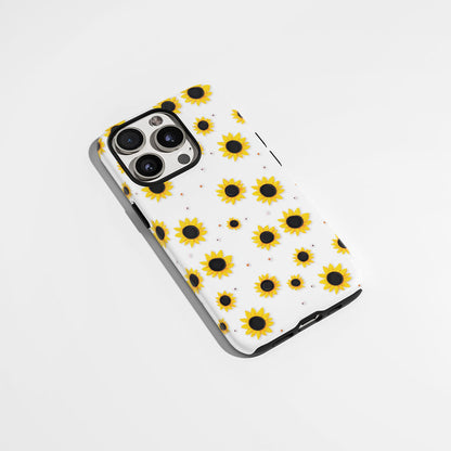 เคส iPhone ดอกทานตะวันเคลือบด้าน 2 ชั้น พิมพ์ลายด้วยมือครึ่งหนึ่ง 