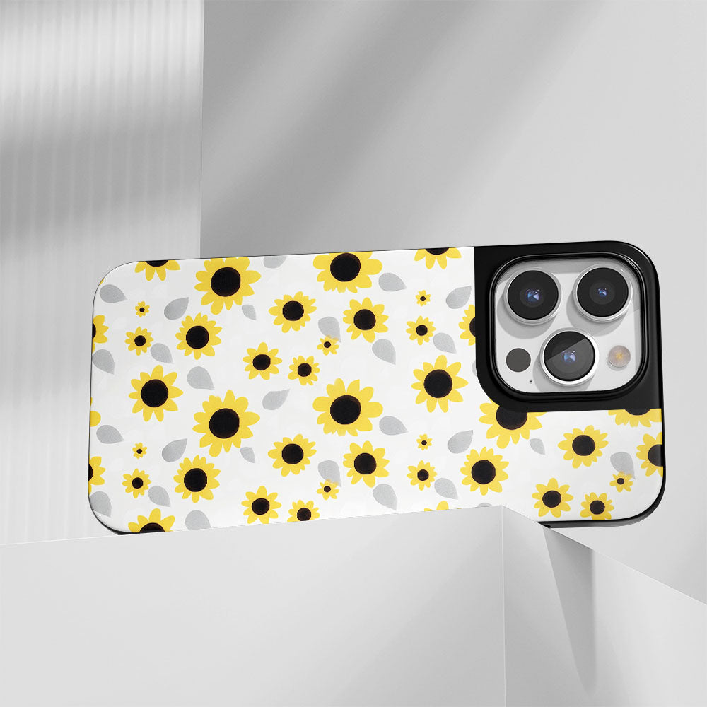 เคส iPhone แบบด้านทนทานระดับอุตสาหกรรมที่มีลวดลายดอกทานตะวัน (รองรับ MagSafe)
