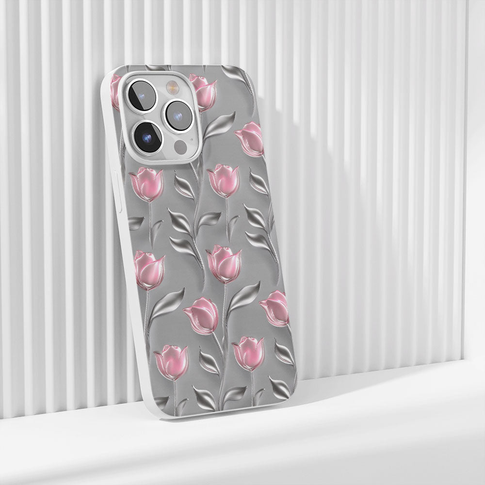 Latest 3rd-Generation Crystal Tough Glossy Tulip iPhone Case (MagSafe-Compatible)