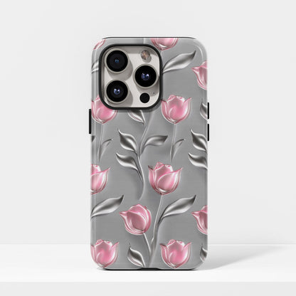 雙層半手印堅韌霧面鬱金香 iPhone 手機殼