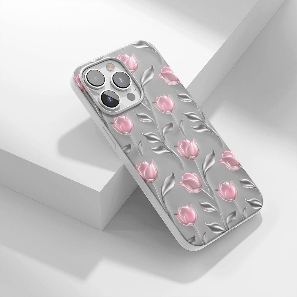Latest 3rd-Generation Crystal Tough Glossy Tulip iPhone Case (MagSafe-Compatible)