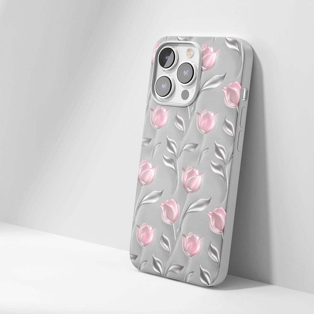 Latest 3rd-Generation Crystal Tough Glossy Tulip iPhone Case (MagSafe-Compatible)