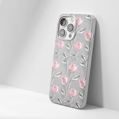 Latest 3rd-Generation Crystal Tough Glossy Tulip iPhone Case (MagSafe-Compatible)