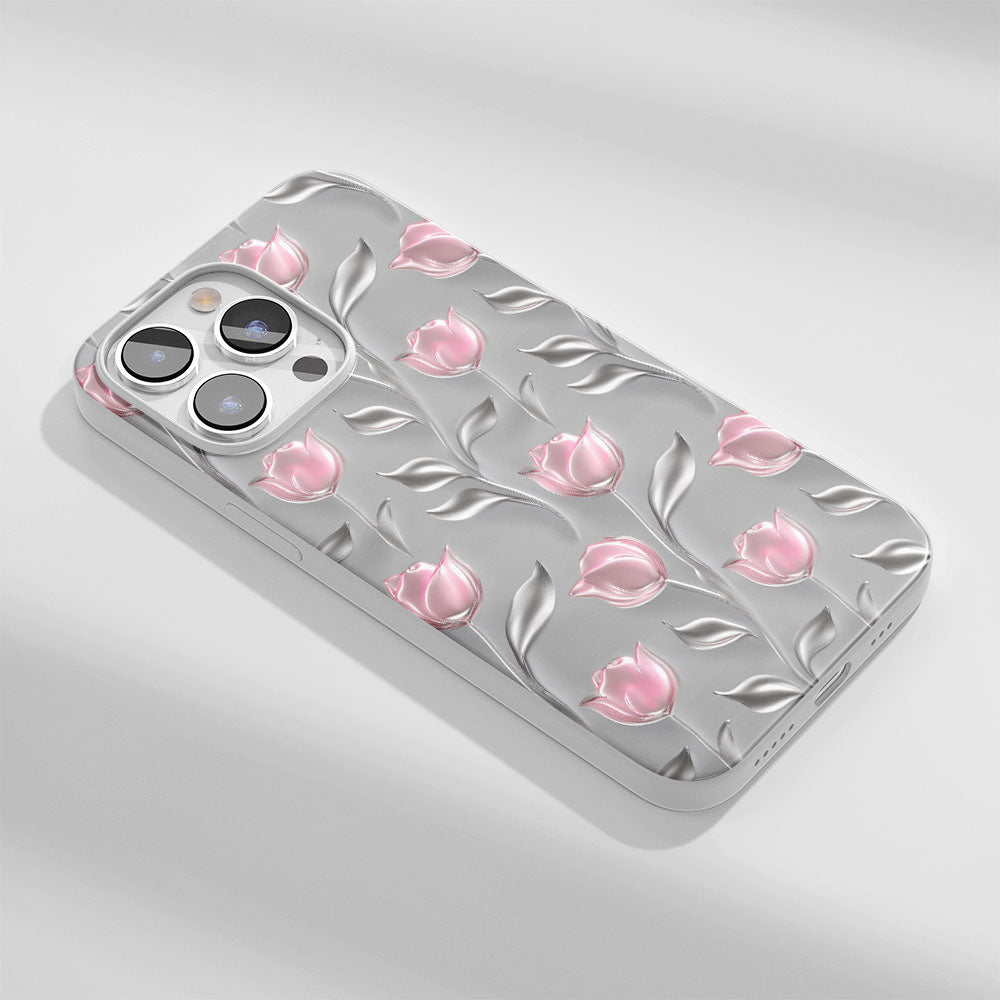 Latest 3rd-Generation Crystal Tough Glossy Tulip iPhone Case (MagSafe-Compatible)