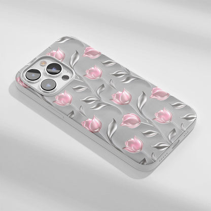 Latest 3rd-Generation Crystal Tough Glossy Tulip iPhone Case (MagSafe-Compatible)